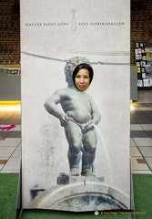 Manneken Pis at the Halles Saint-Géry 